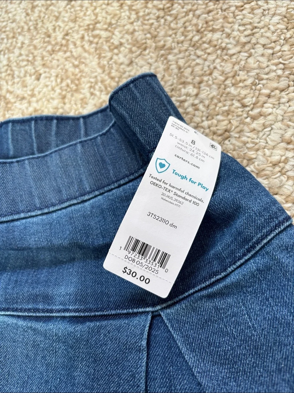 Carter's Dark Blue Denim Pleated Skirt